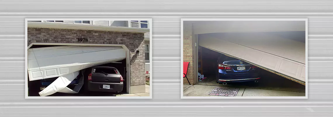 Repair Commercial Garage Door Got Hit By A Car in Glendale Heights, Illinois